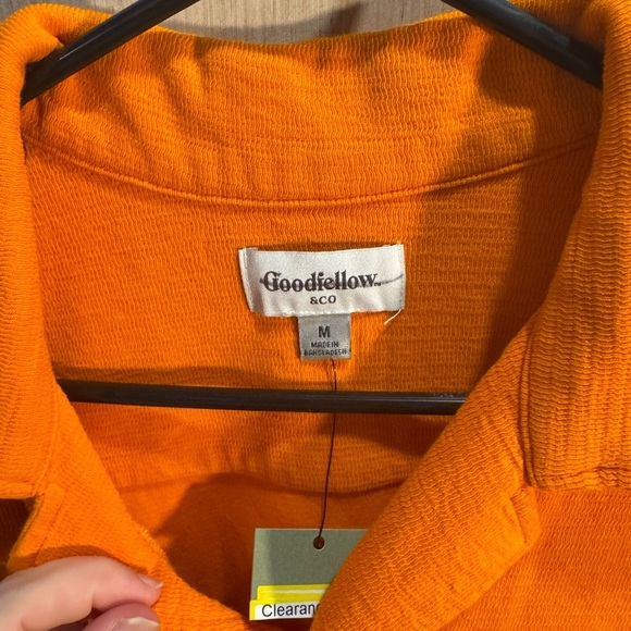 Goodfellow & Co Men's Vibrant Orange Casual Button Down Shirt NWT - Picture 2 of 3